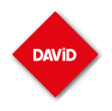 Rotated square containing the DAVID logo surrounded by four outward facing arrows