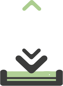 black and green logo symbolizing download